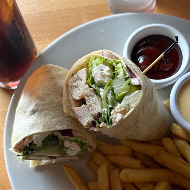 Mediterranean Grilled Chicken Wrap.